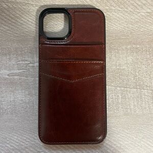 iPhone 15 Plus PU Leather Phone Case with Wallet